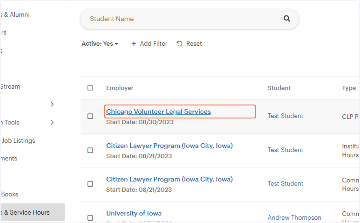 Once you've received notification that your entry has been approved, you can return to log hours. Select your assigned project for the correct semester.