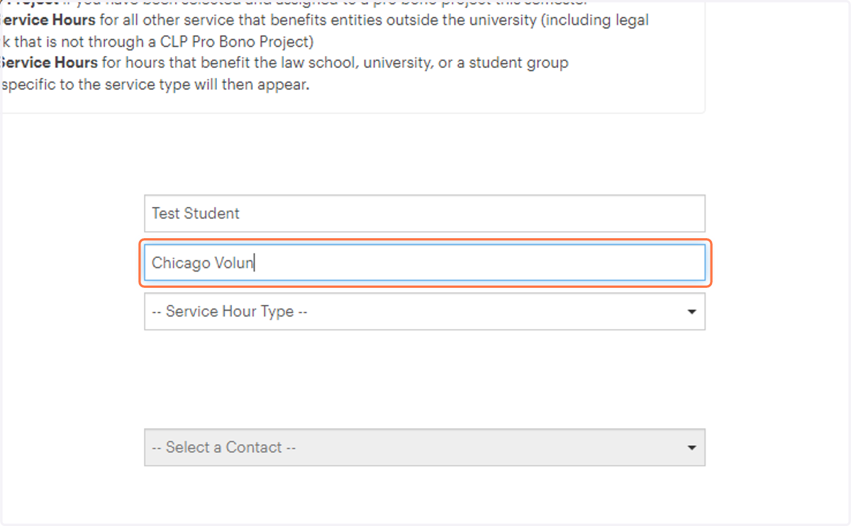 Under "Employer," begin typing and then select the name of the organization you've been assigned to
