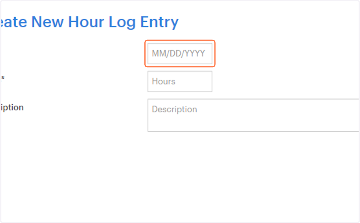 Enter the date of your volunteer work