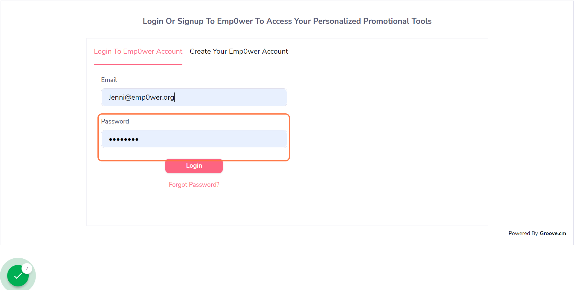 Type password