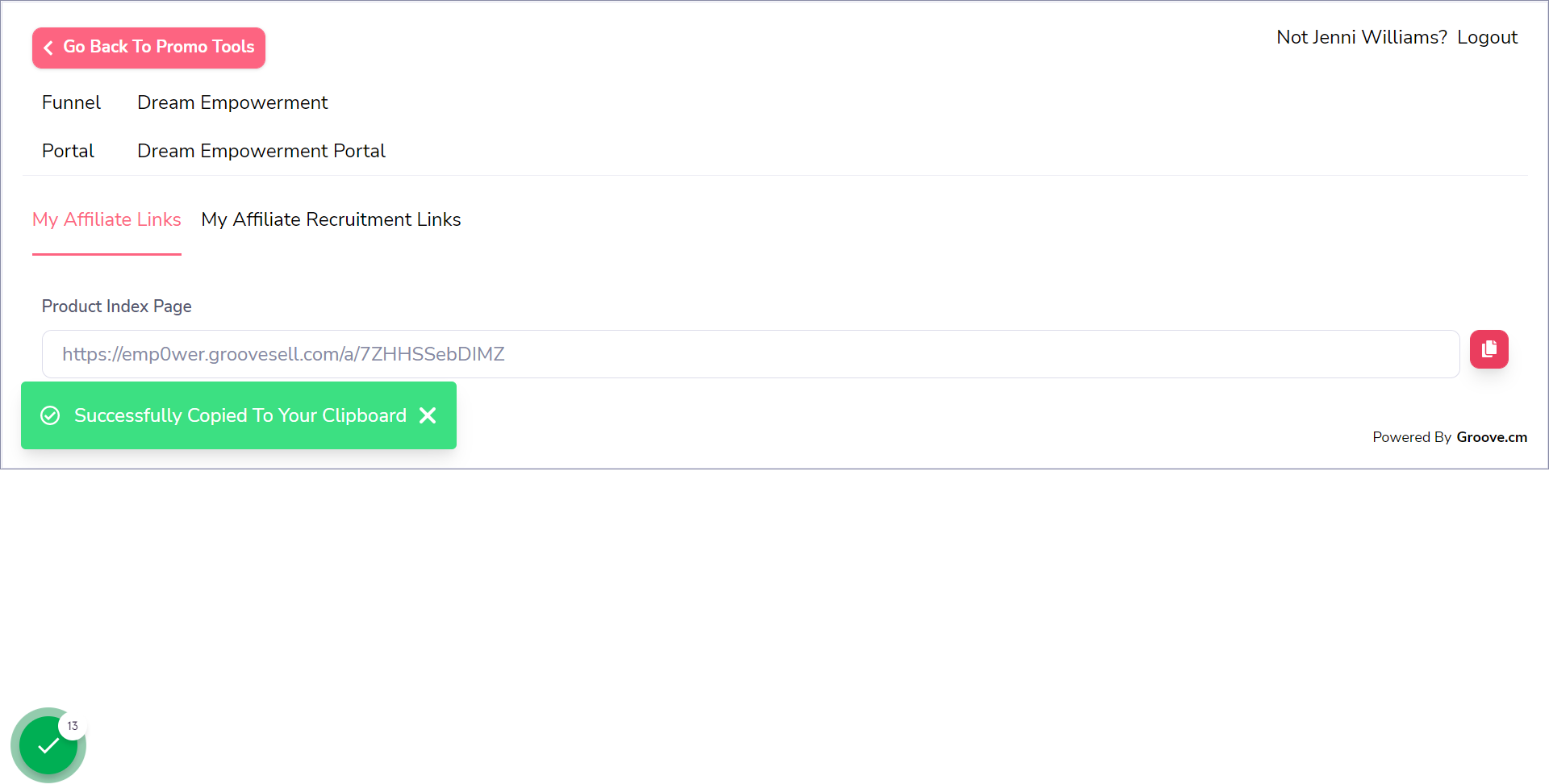Copy your Emp0wer affiliate link