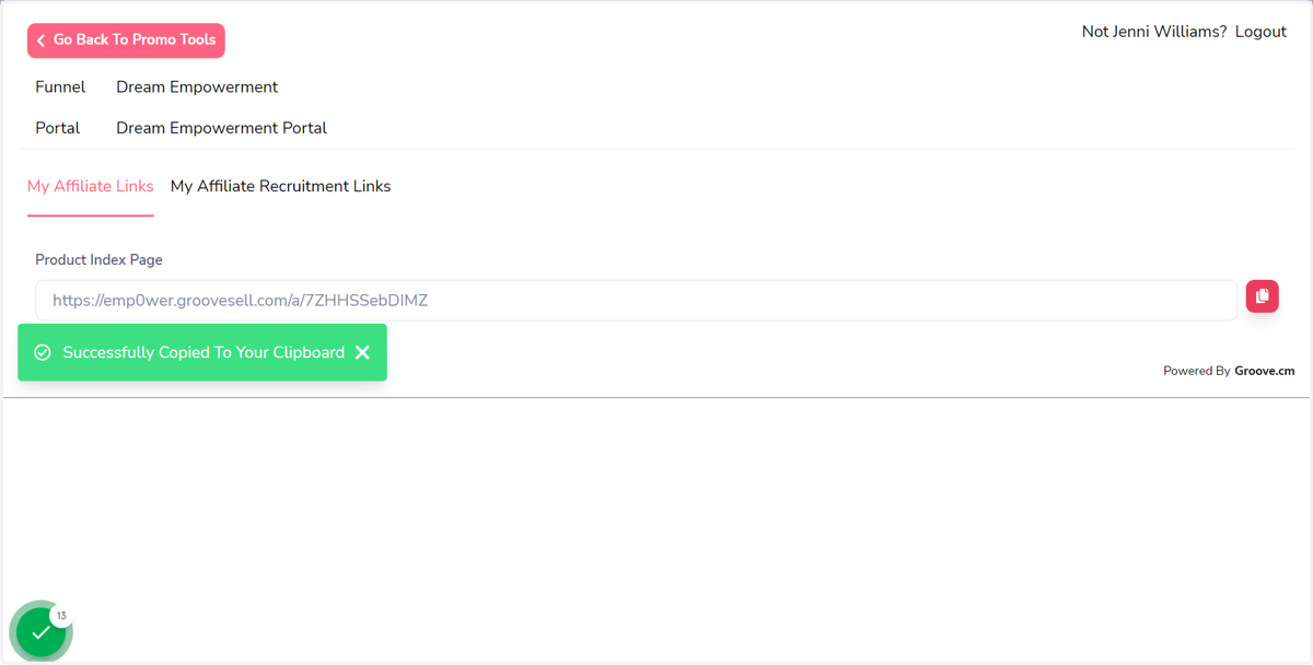 Copy your Emp0wer affiliate link