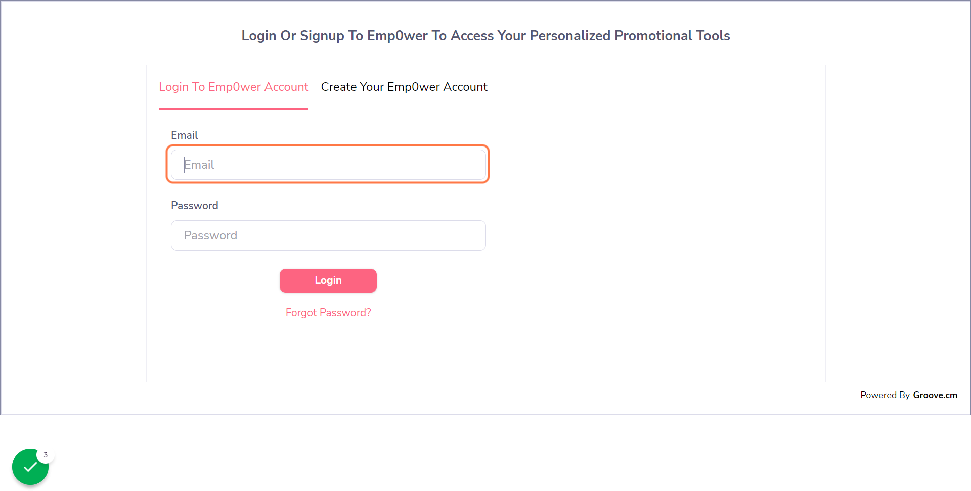 Click on Email