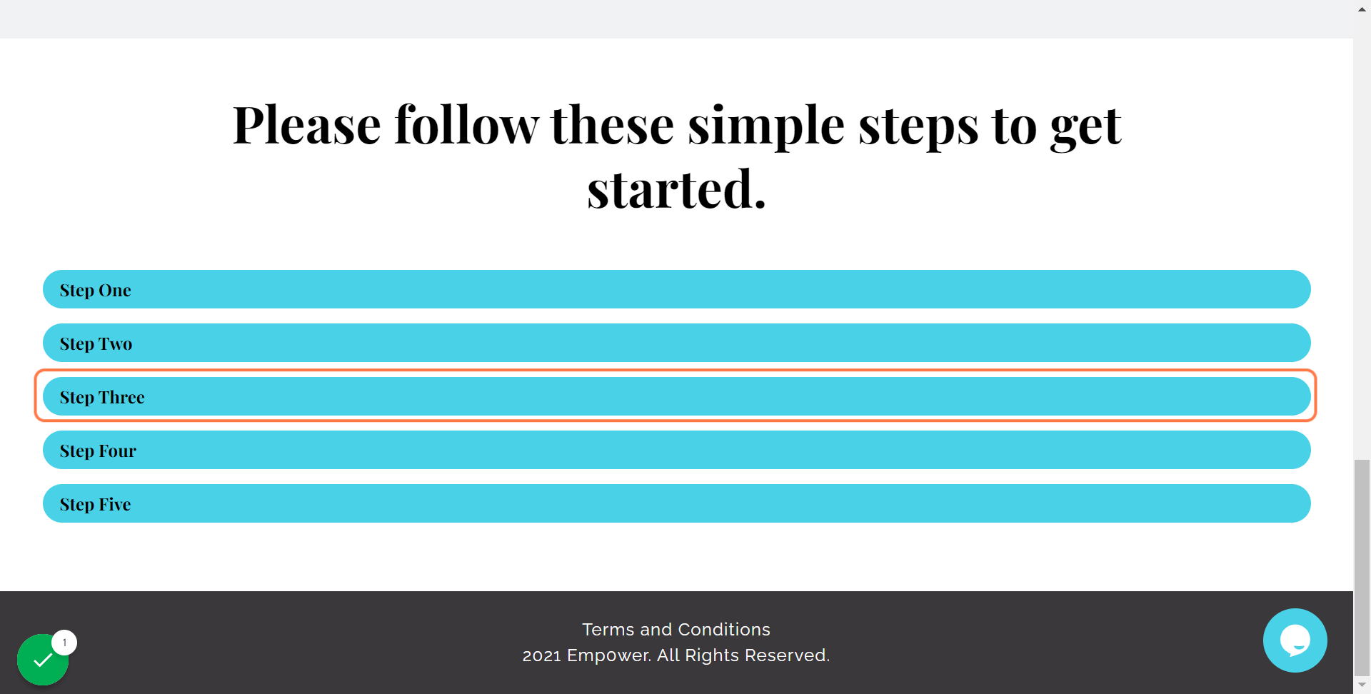 Click on Step Three