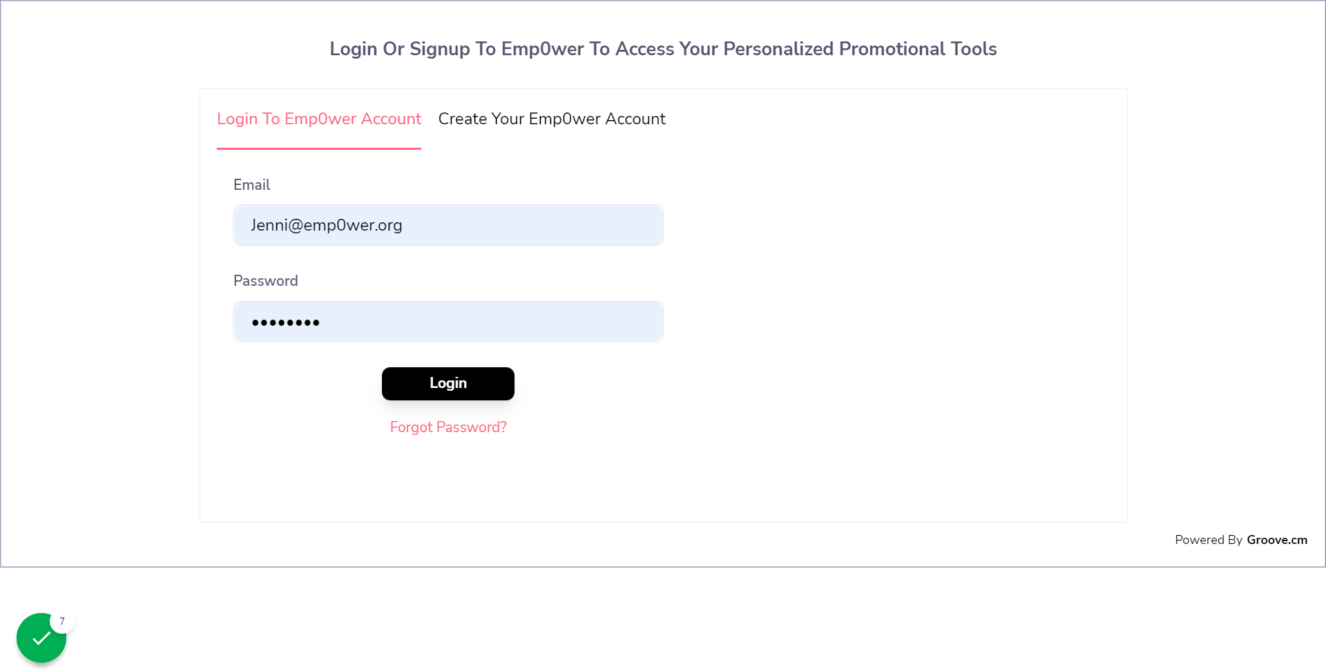 Click on Login