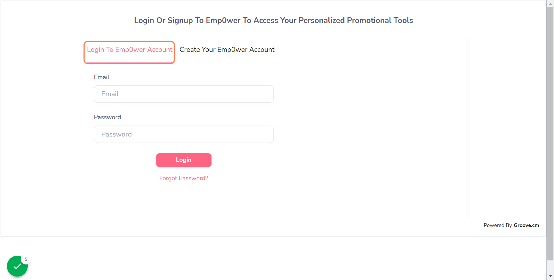 Click on Login To Emp0wer Account
