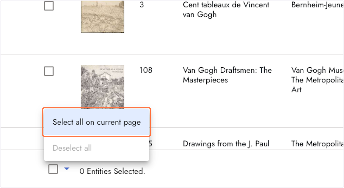 ...or select all entries on the current page