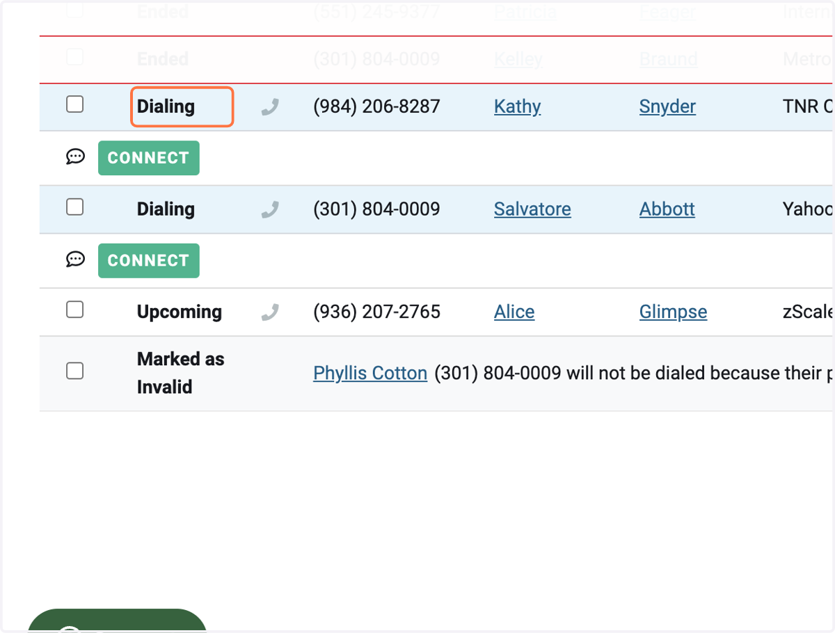 Multiple lines will begin dialing, once a prospect answers Orum will automatically pair you into the conversation.