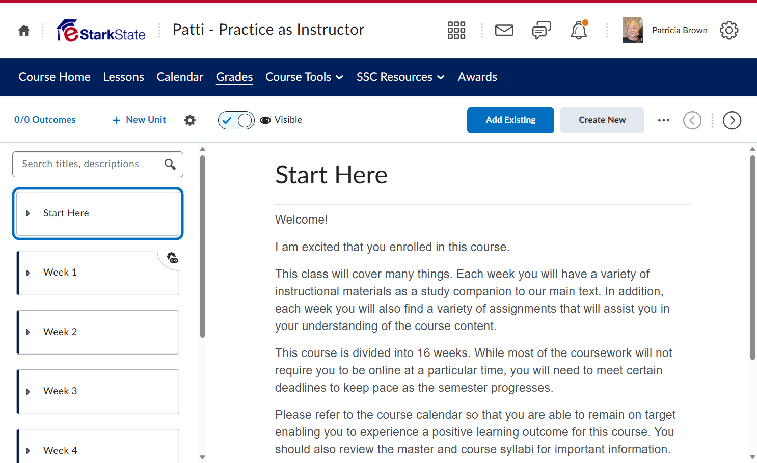 Click on Grades
