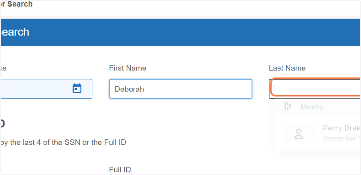 Type "Deborah"