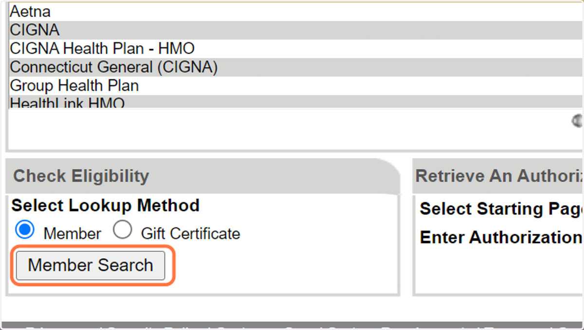 Click member search