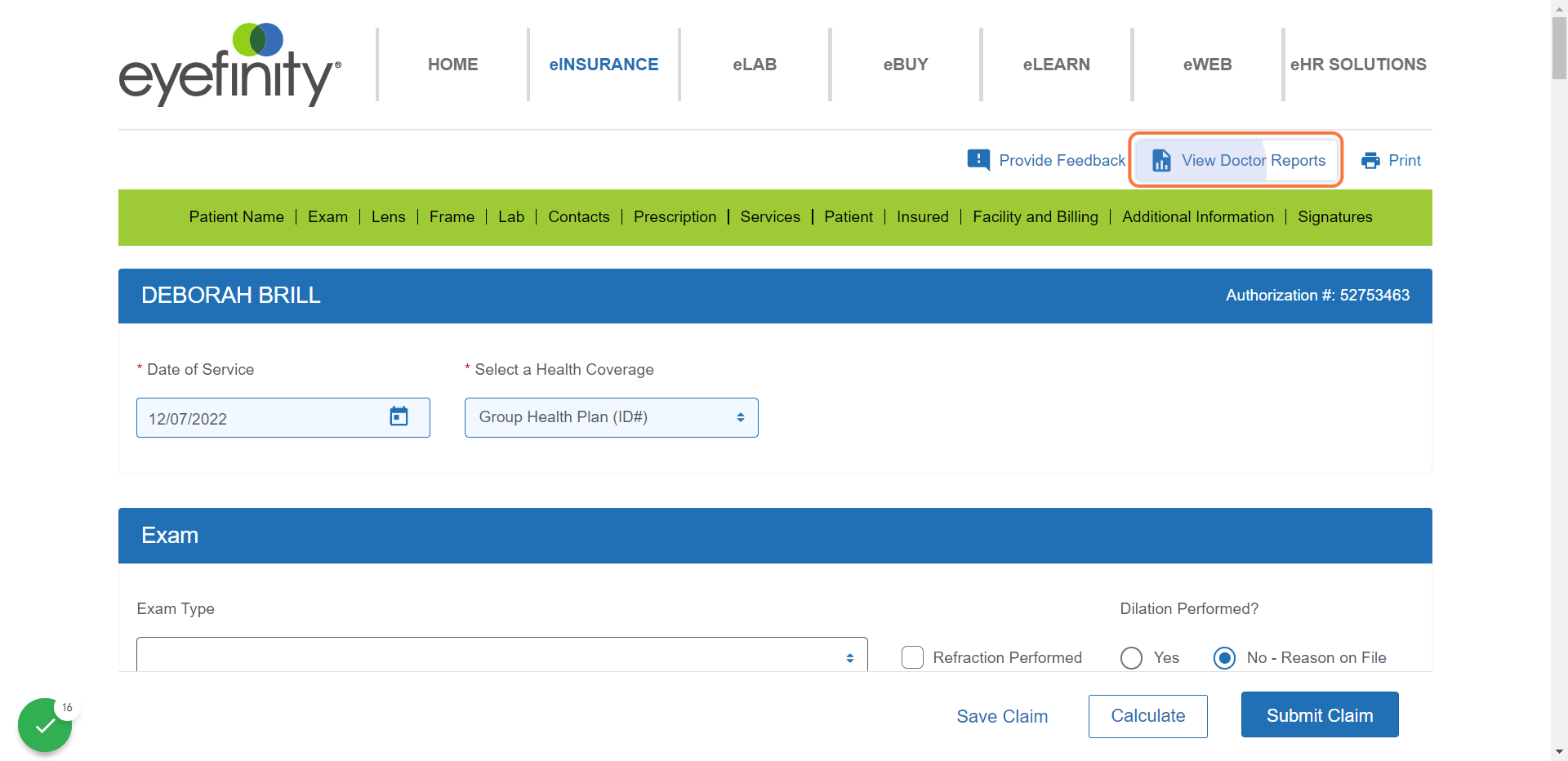 Click on View Doctor Reports