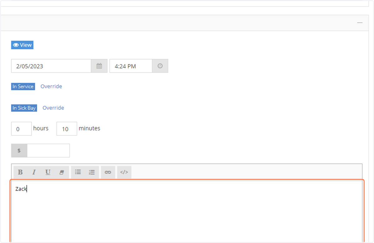 Add the provider name - the different steps of the repair may be performed by different people.