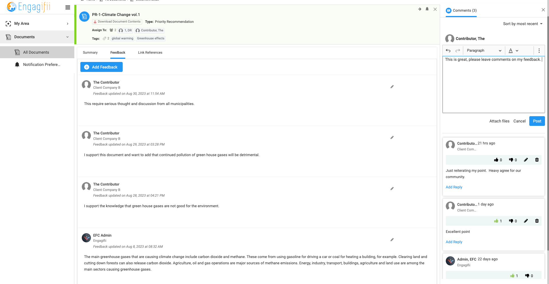 Type your comment, attach files (if applicable) and then Click Post