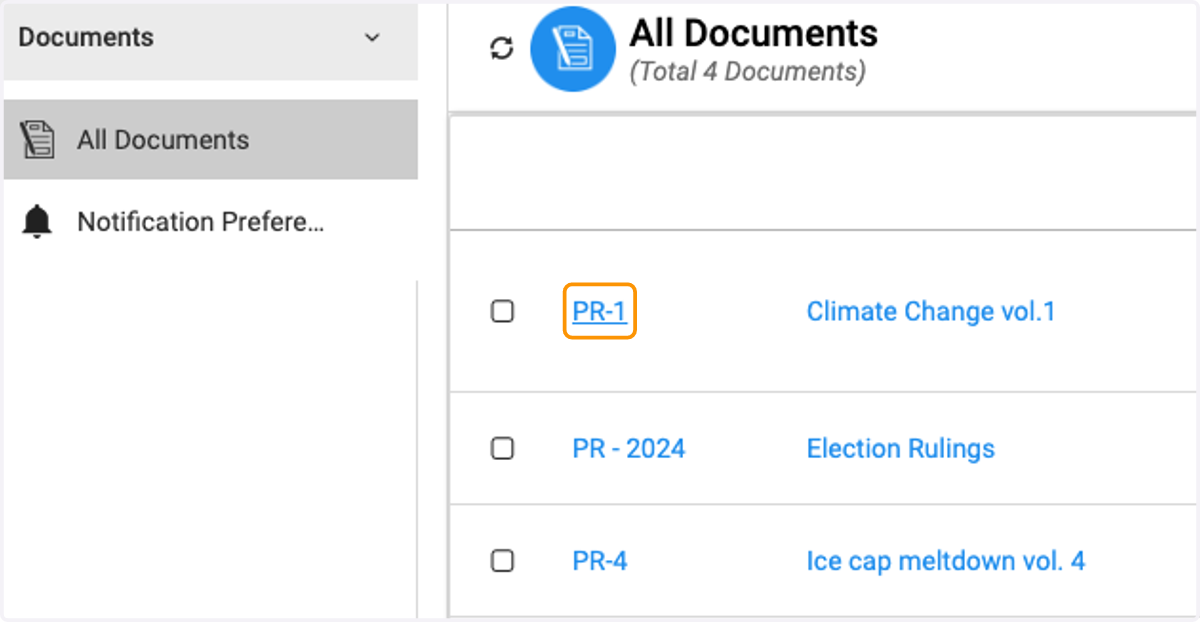 Click on the document you wish to comment on