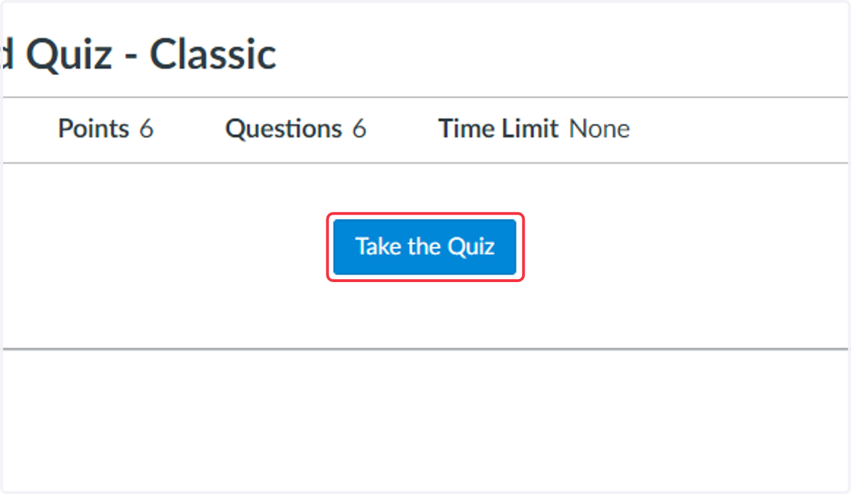 Take the Quiz button
