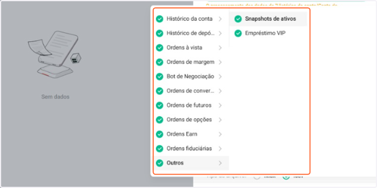 No campo Mercado, selecione todas as opções