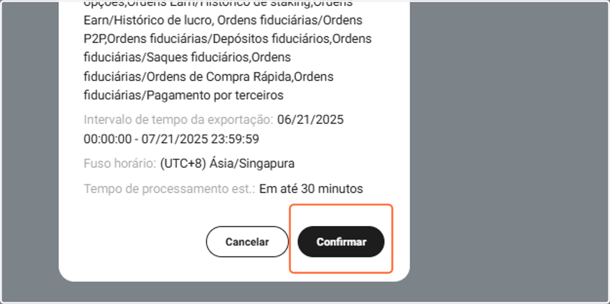 Clique em Confirmar