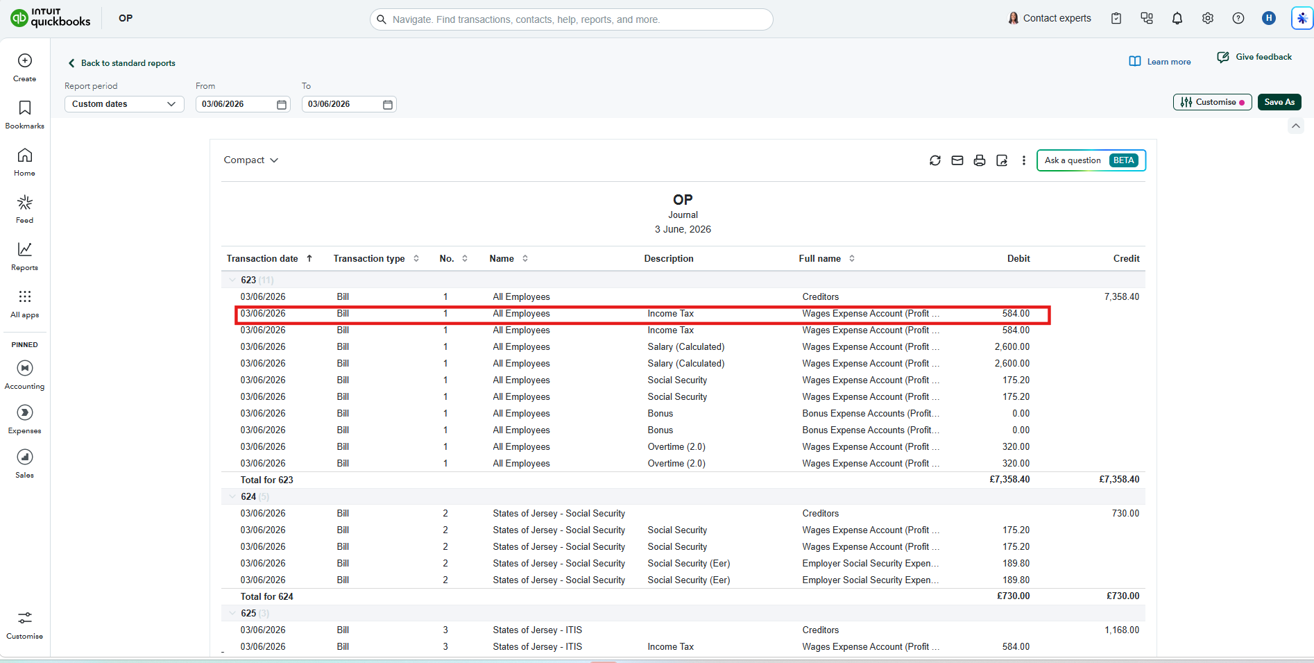 Click on any Draft bill to review the information and amend as necessary