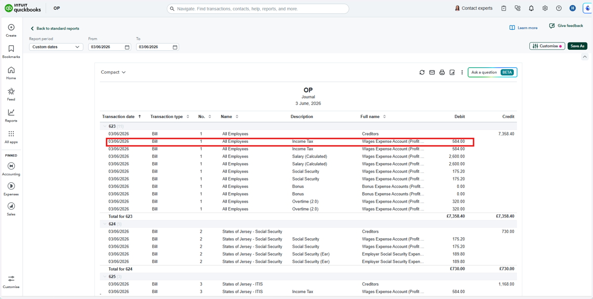 Click on any Draft bill to review the information and amend as necessary