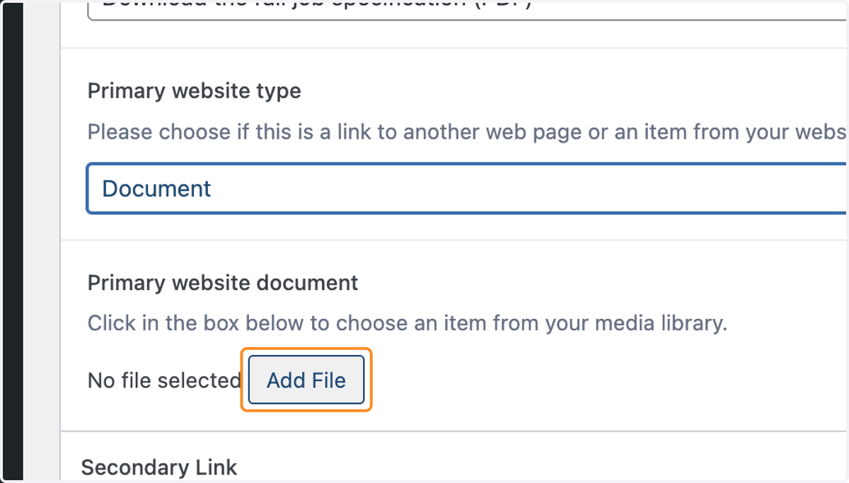 The Add File button selected
