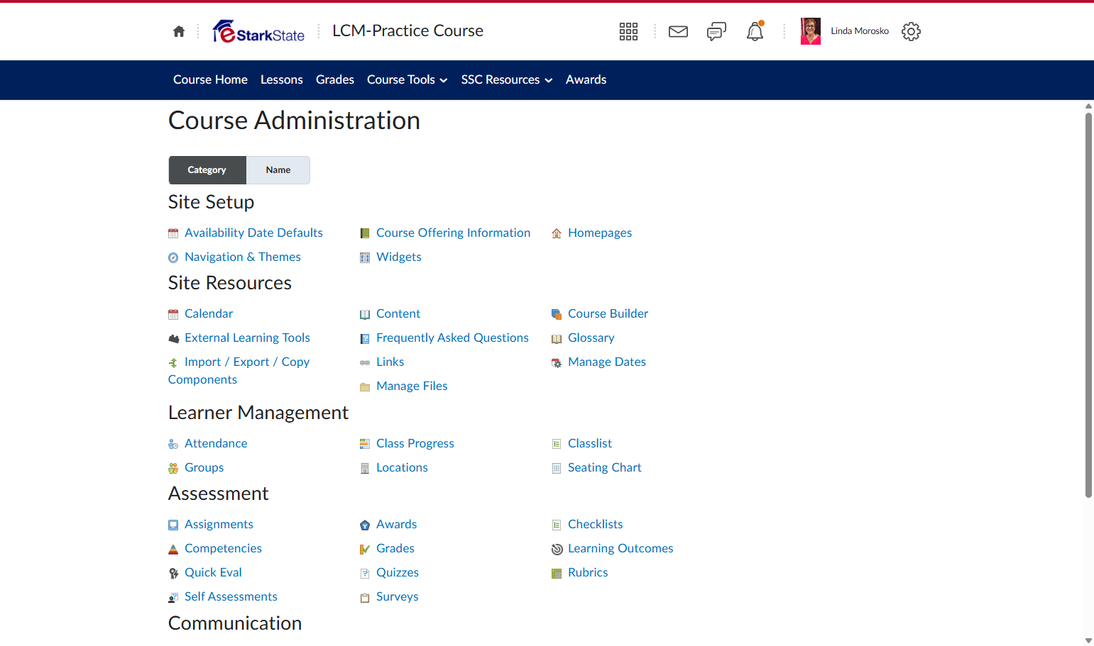On the Course Administration page, click Manage Files.