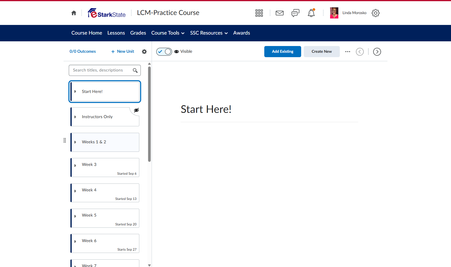 On the Lessons tab, review each week's content. You'll discover the files have been removed.
