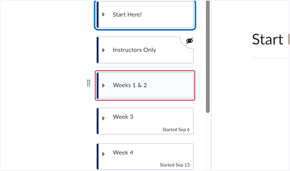 On the Lessons tab, review each week's content. You'll discover the files have been removed.