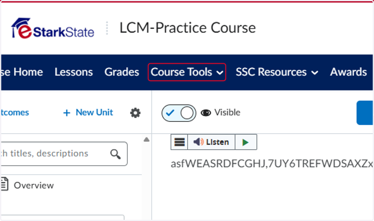 To remove them, click on Course Tools.