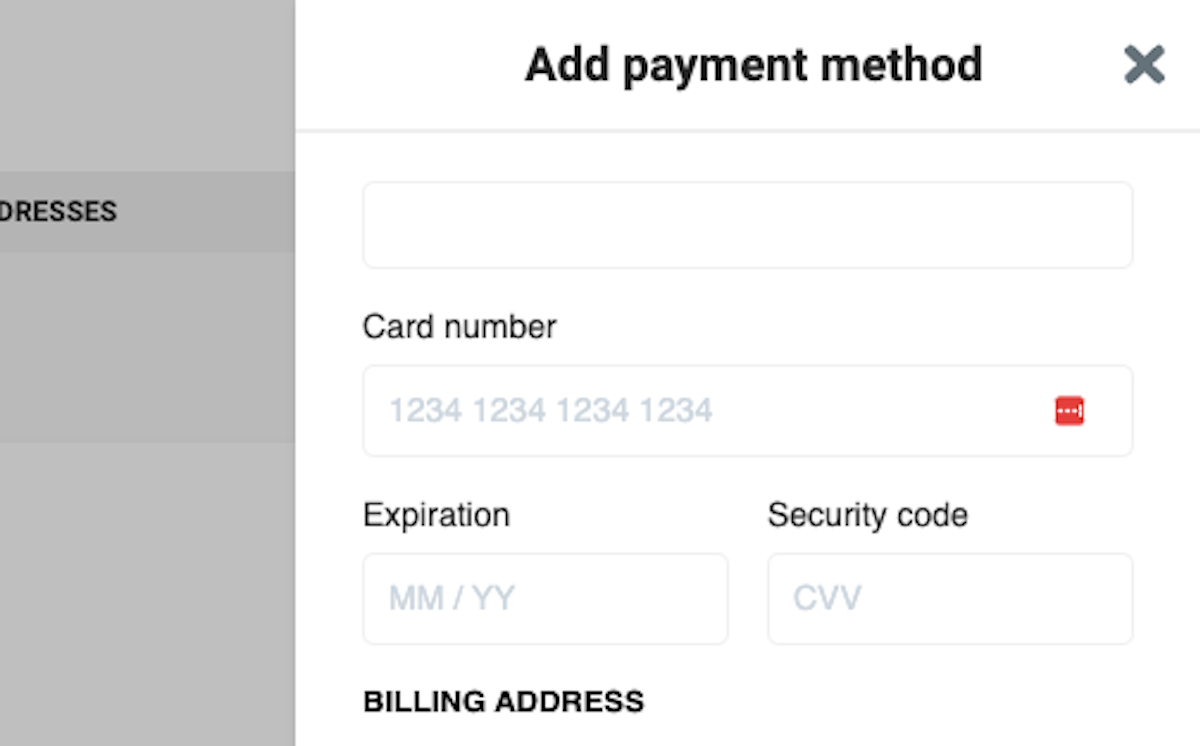 Add your new payment information