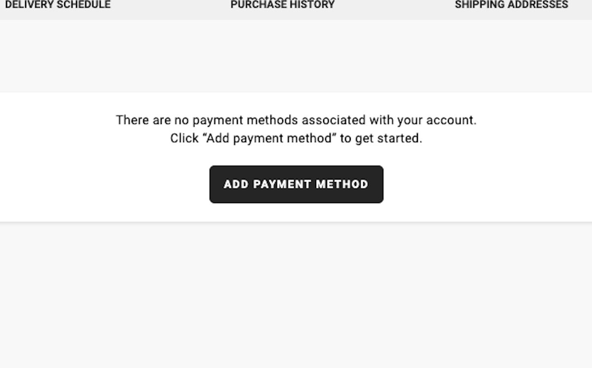 Click on ADD PAYMENT METHOD