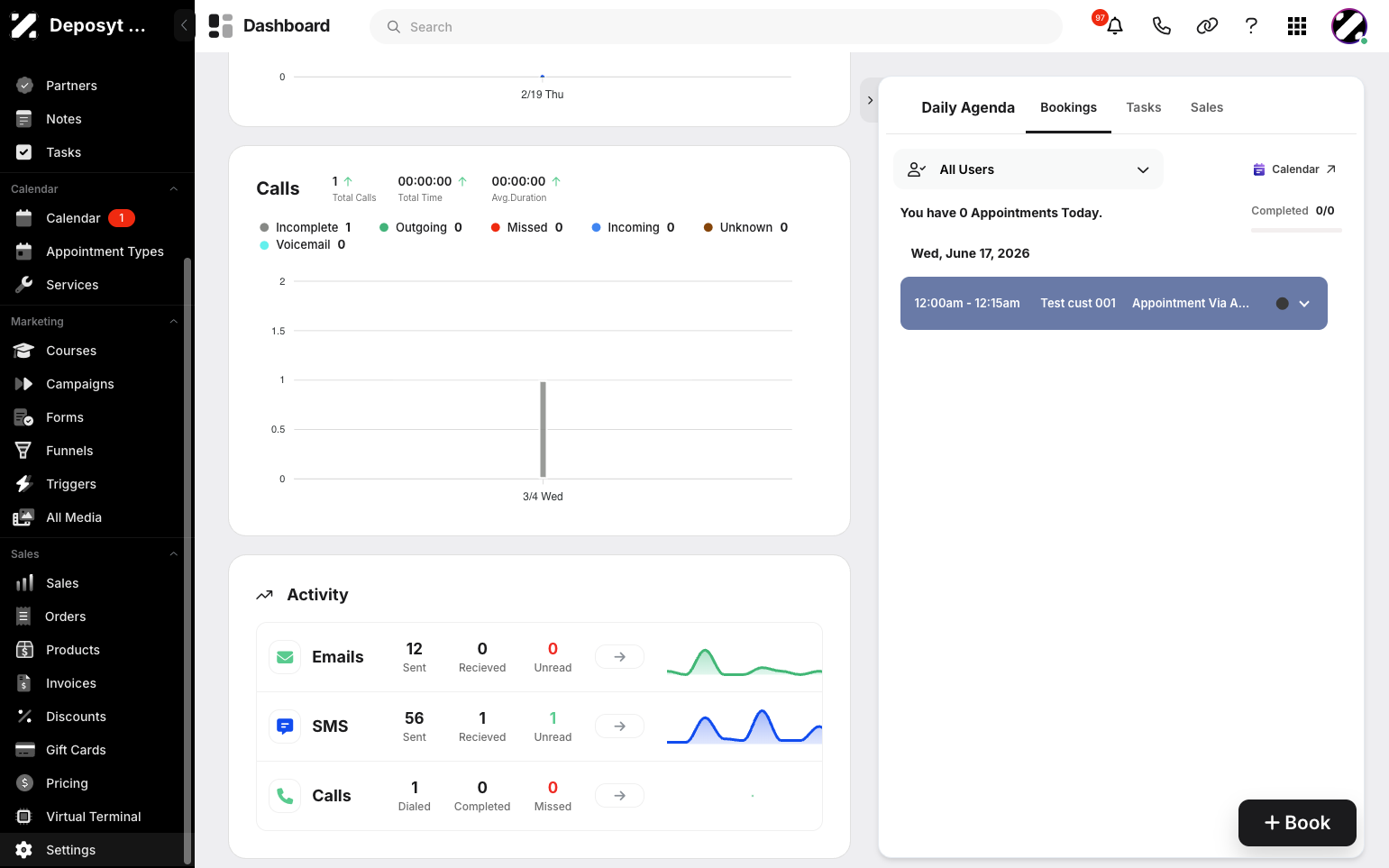 Step 1: On your Dashboard, scroll down to the Sales section.