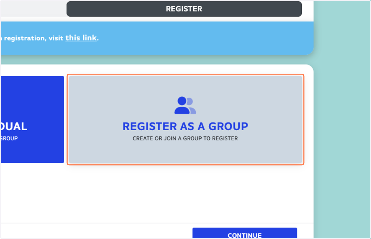 Click on REGISTER AS A GROUP…
