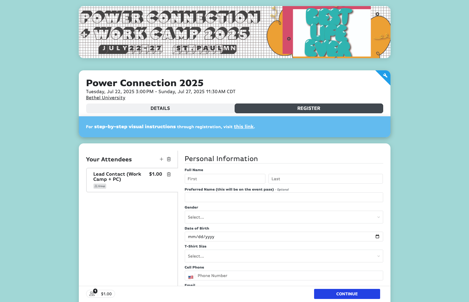 Fill out the registration form.
