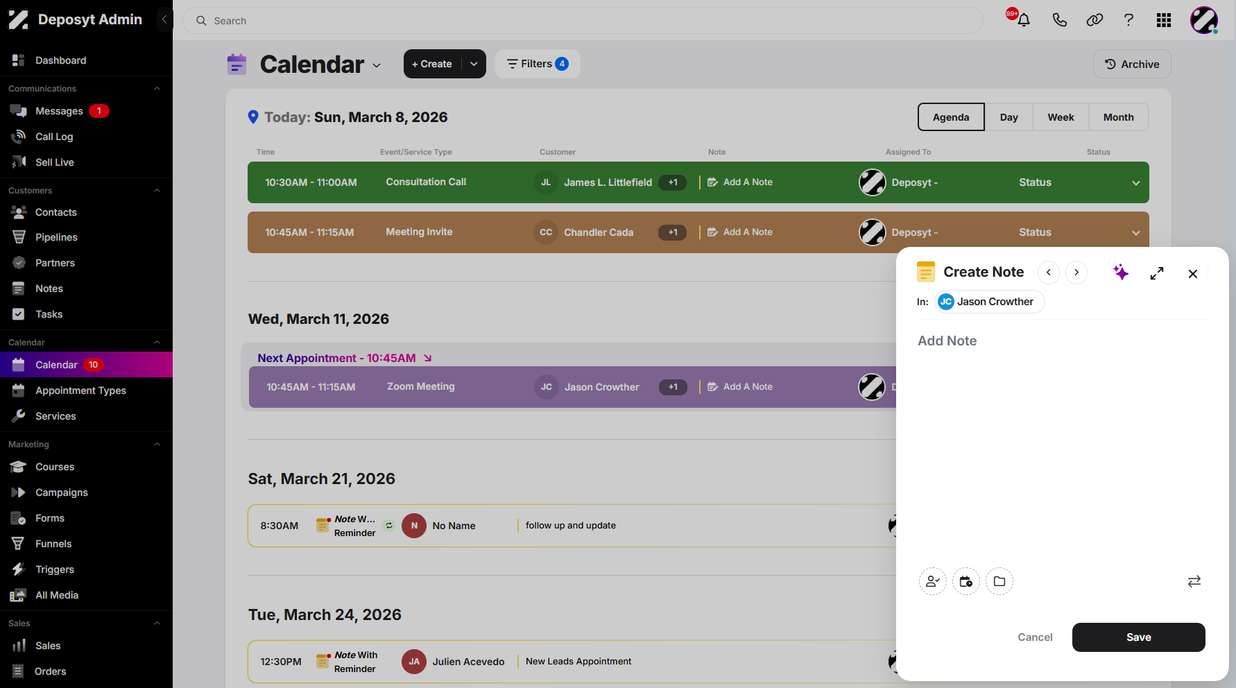 Step 4: The Notes pop-up window will appear, prompting you to configure your note before adding it.