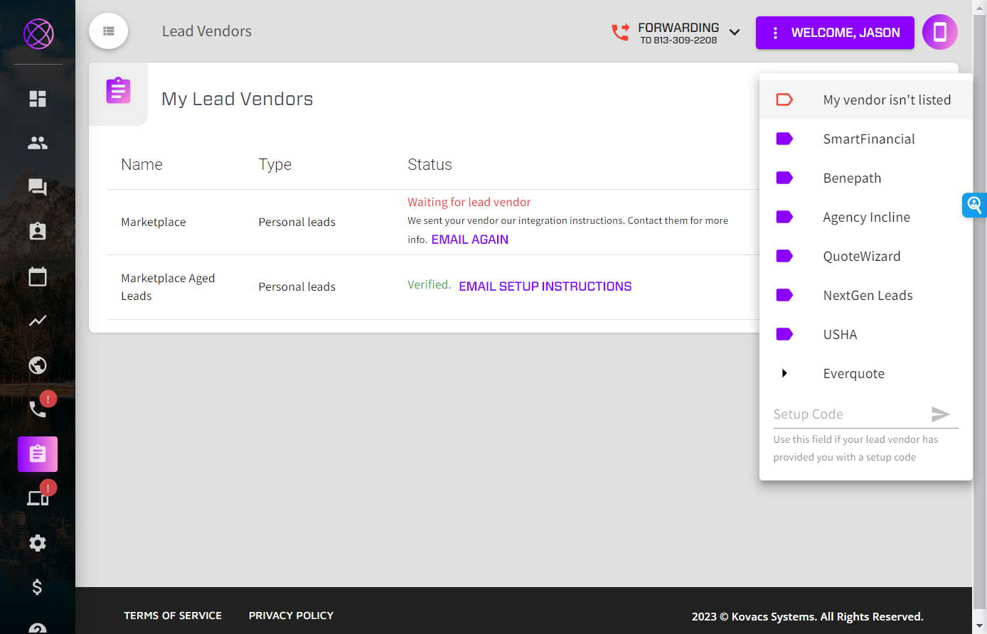 Click on My vendor isn't listed