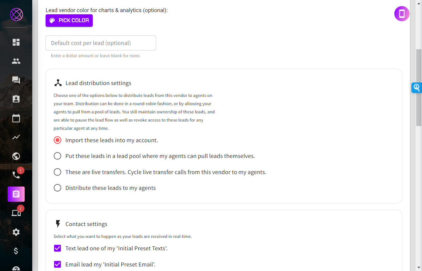 Type "Marketplace Leads"