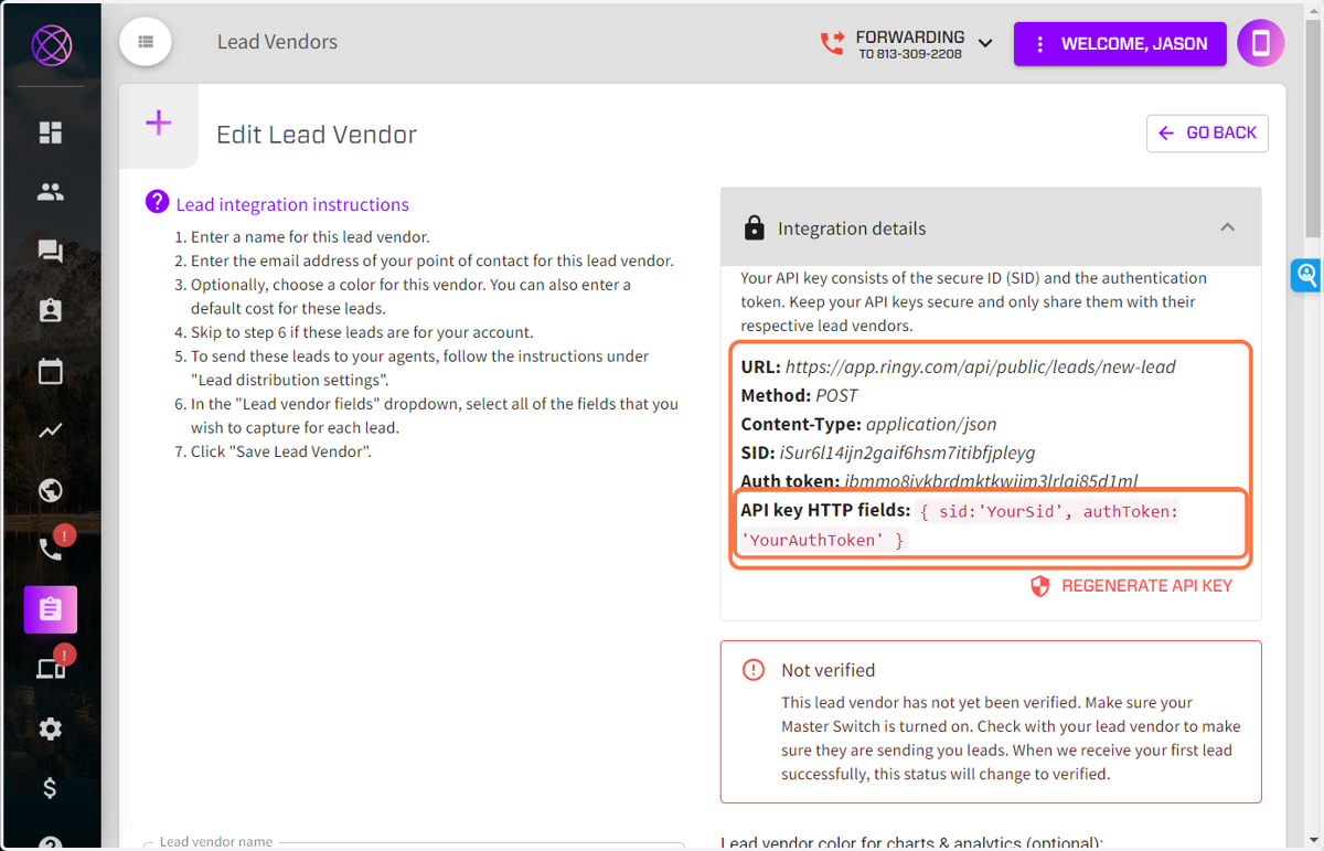 Copt and Paste your SID and Auth Token the whole orange highlight then email to closersregion@gmail.com