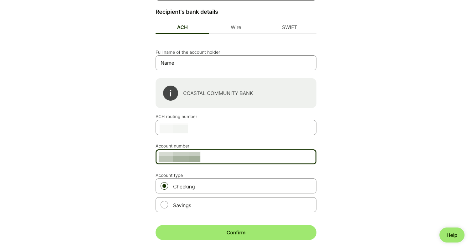 Enter your Account Number