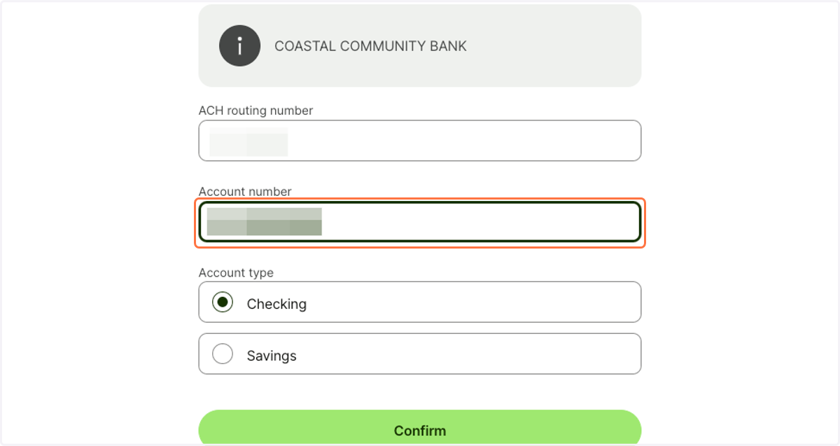 Enter your Account Number