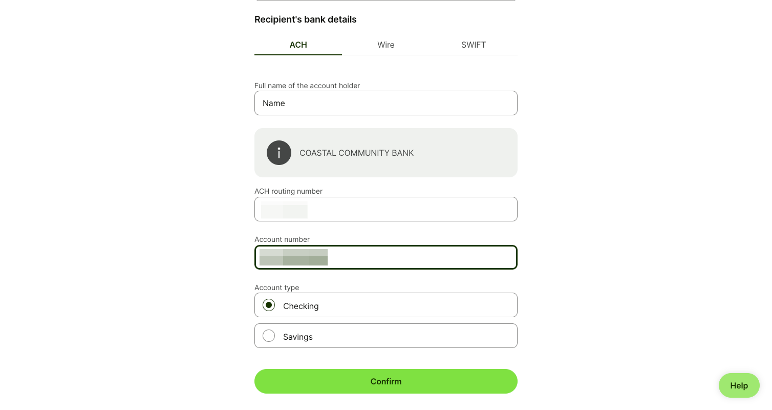 Click on Checking