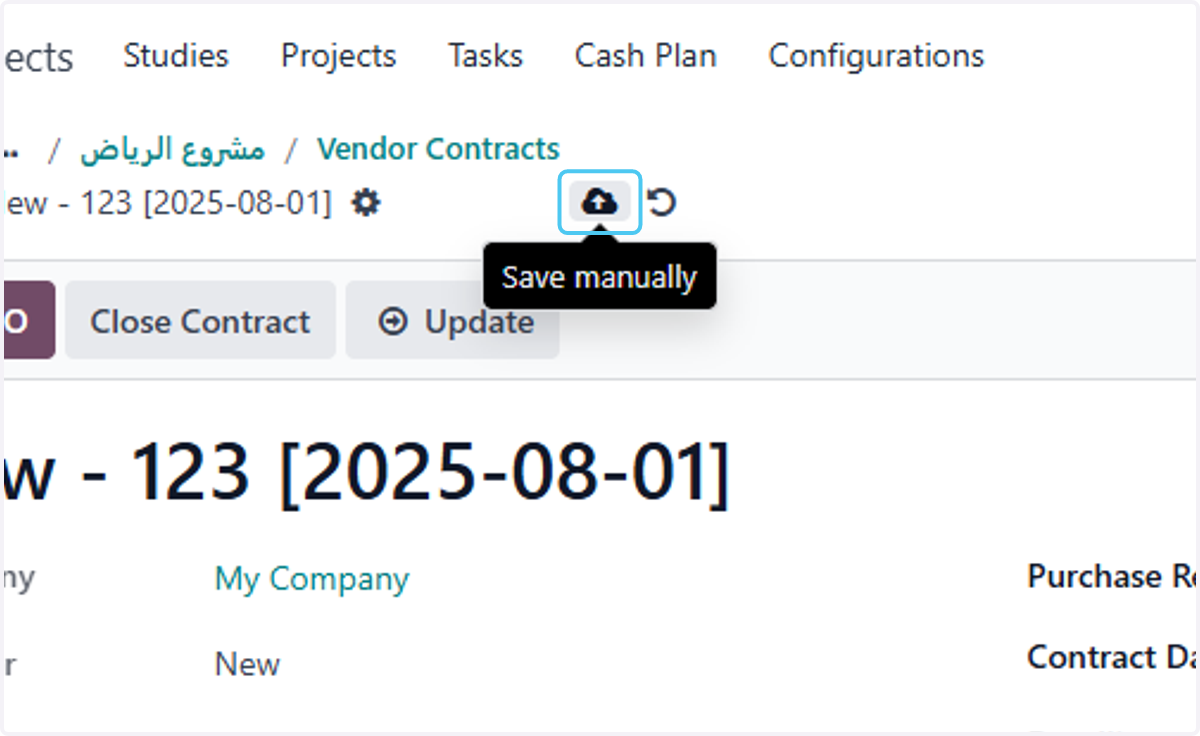 Click on Save manually