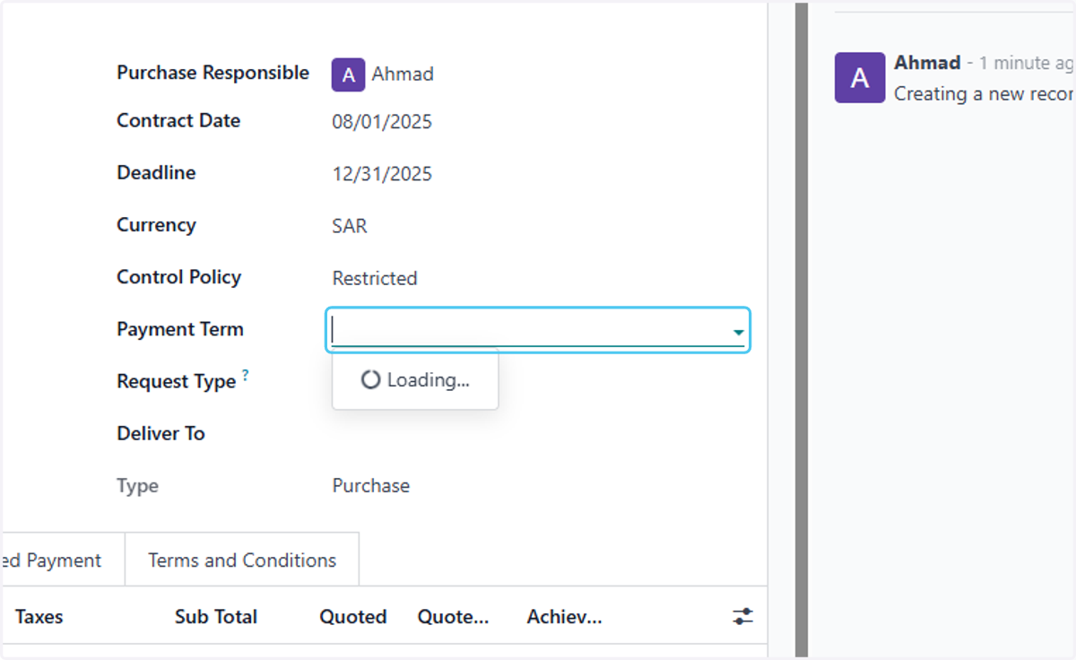 Click on Payment Term