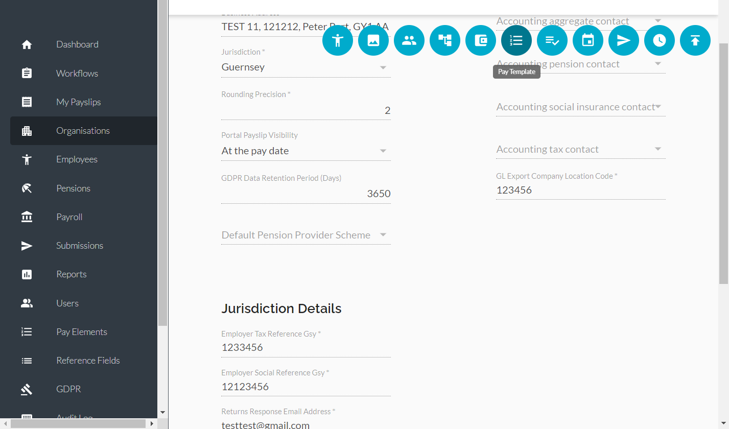 Click on Pay Template
