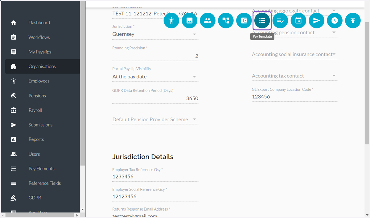 Click on Pay Template