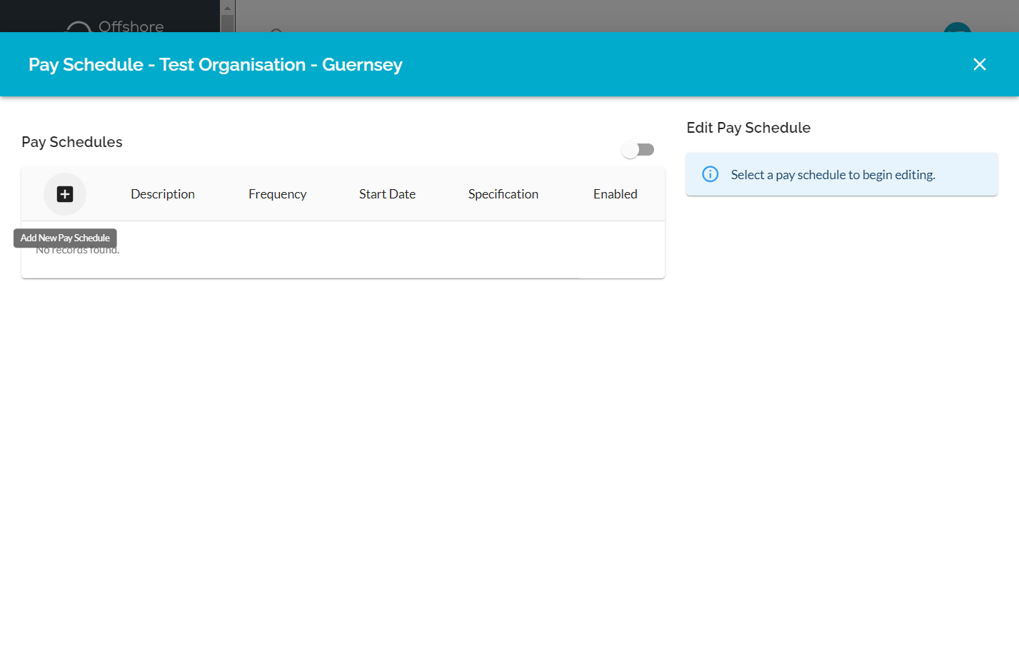 Click on Add New Pay Schedule
