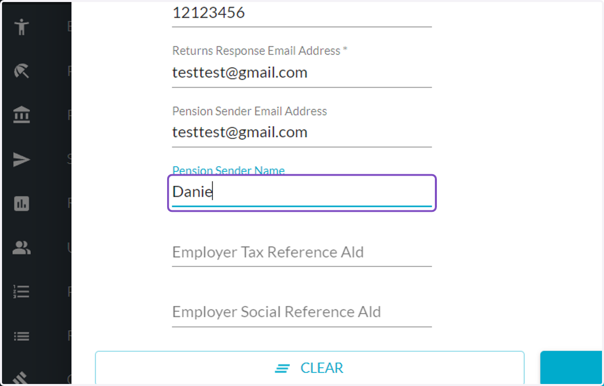 Type Pension Sender Name