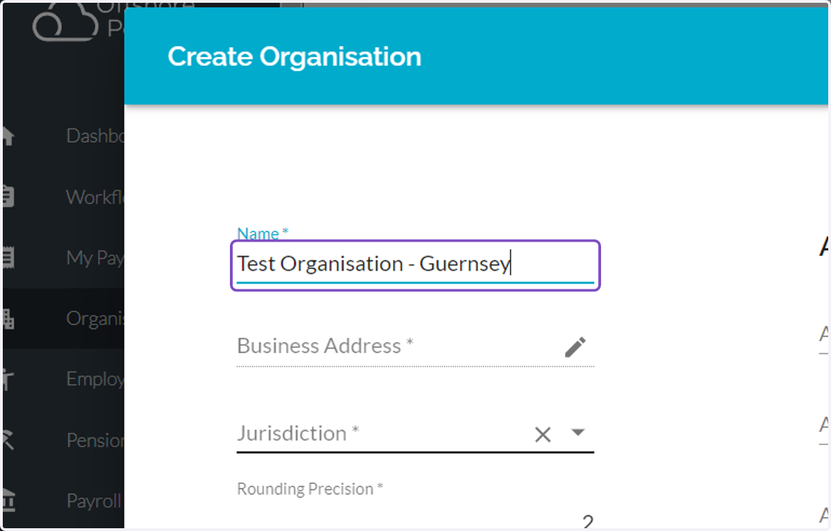 Type Organisation Name