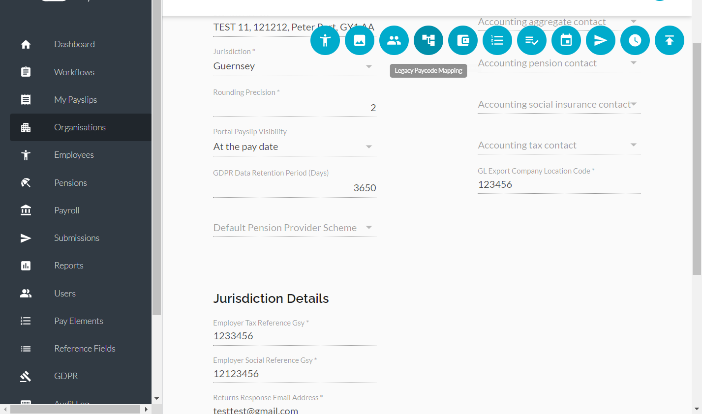Click on Legacy Paycode Mapping