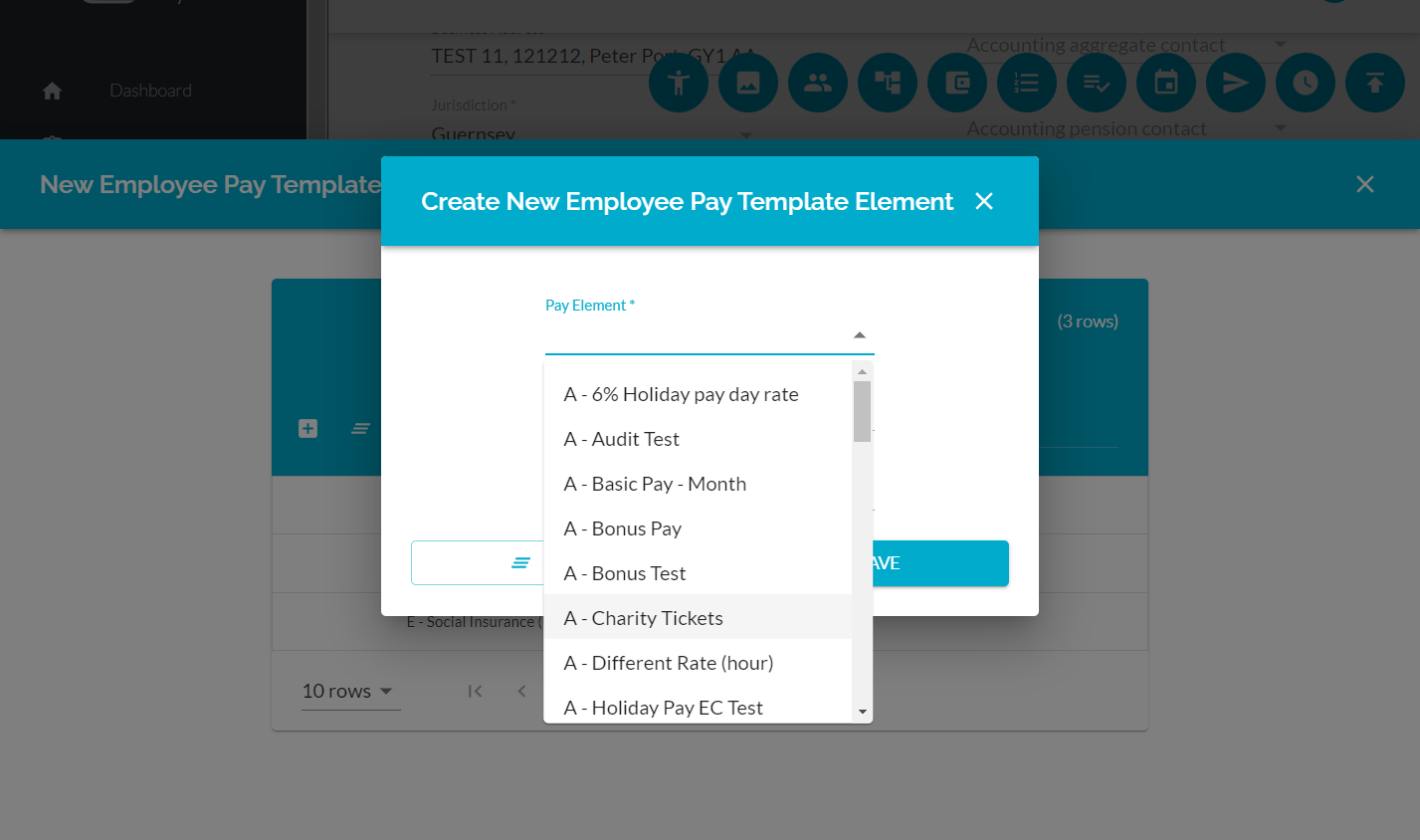 Click on Pay Element and select the options you need